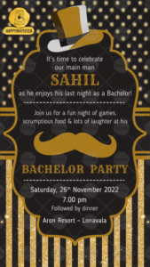 Animated Bachelor Party Invitation Card GIF Template