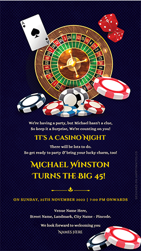 Casino Theme Invitation Card