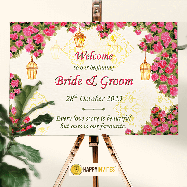 Floral Welcome Board Design 1