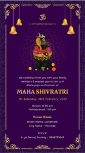 MahaShivratri Invitation Card in Hindi