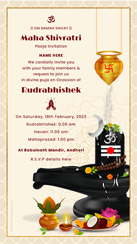 Rudrabhishek Invitation Card for Whatsapp