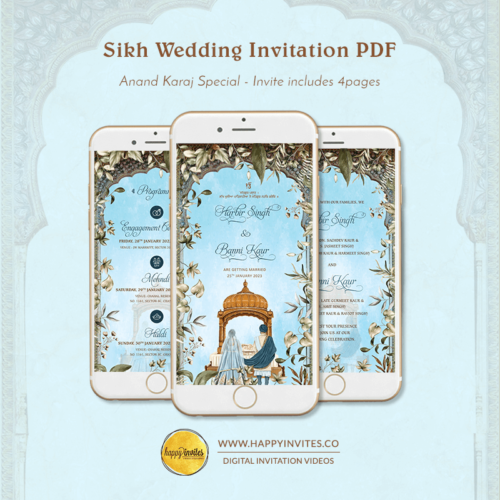 Sikh Punjabi Wedding Invitation Card