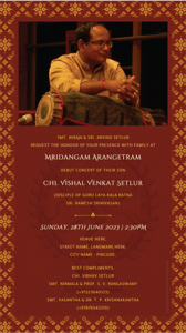 Mridangam Arangetram Invitation Card