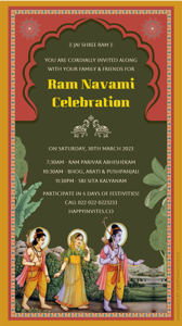 Sri Rama Navami Invitation in English
