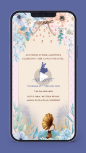 Elegant Floral Wedding Invitation Video Card for Whatsapp