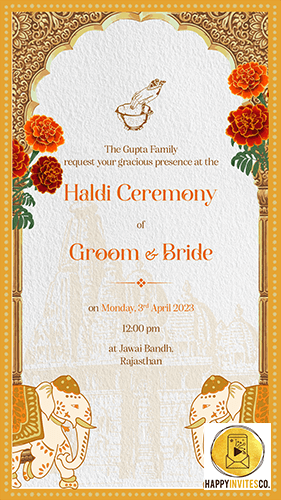 Traditional Indian Wedding Invitation (Haldi)