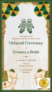 Traditional Indian Wedding Invitation (Mehndi)