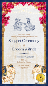 Traditional Indian Wedding Invitation (Sangeet)