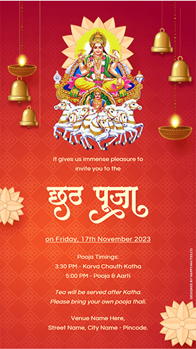 Chhath Puja Invitation Card Online