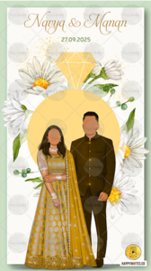Engagement Invitation Card with Caricature