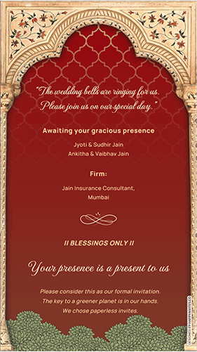 Indian Wedding Invitation Thank you Card