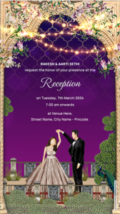 Reception Invitation Card with Caricature