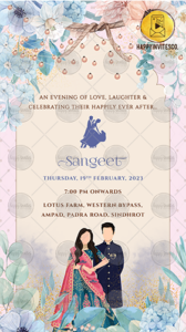 Sangeet Invitation Card with Caricature