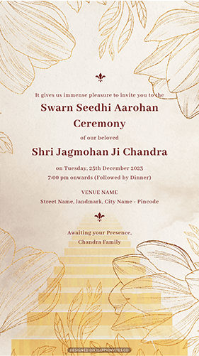 Swarn Sidi Sone ki Seedhi Invitation Card
