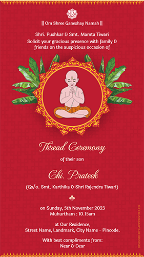 Thread Ceremony Invitation Card Online