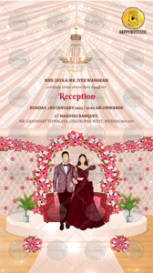 Wedding Reception Invitation with caricature
