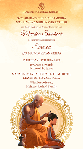 Chudakran Sanskaar Mundan Invitation Card Digital Online Invite Maker tonsure ceremony invitation