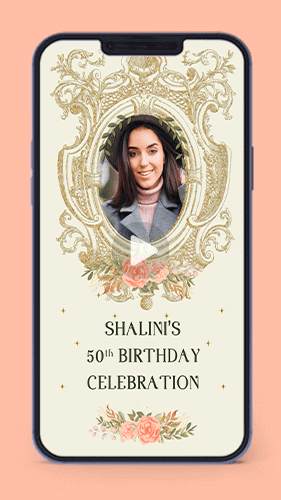 Victorian Theme Party Invitation Video Card fOR wHATSAPP