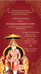 Agrasen Jayanti Invitation Card
