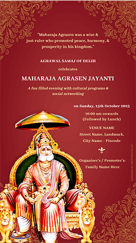 Agrasen Jayanti Invitation Card