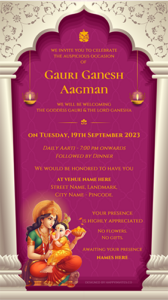 Gauri Ganpati Invitation Card