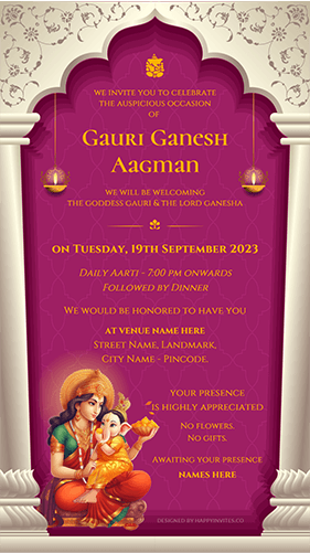 Gauri Ganpati Invitation Card