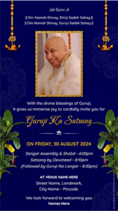 Invitation Card for Guruji Satsang