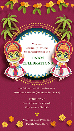 Invitation Card for Onam Celebration