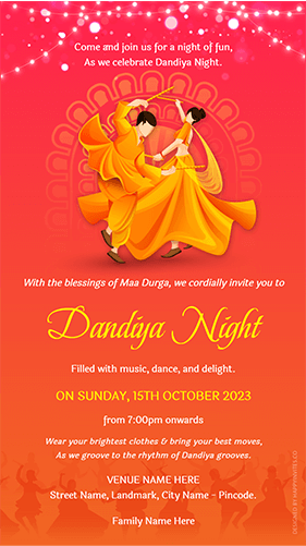 Dandiya Invitation Card Online