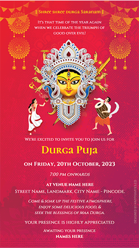 Durga Puja Invitation Card Design