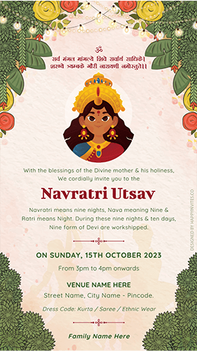 Invitation for Navratri Celebration