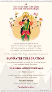Navratri Invitation Card Design Online