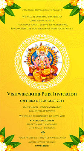 Vishwakarma Puja Invitation Card Maker