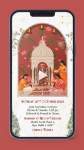 Mata Ki Chowki Kirtan Jagran Rani Jagrata Navratri Invitation Video Card Digital 2023