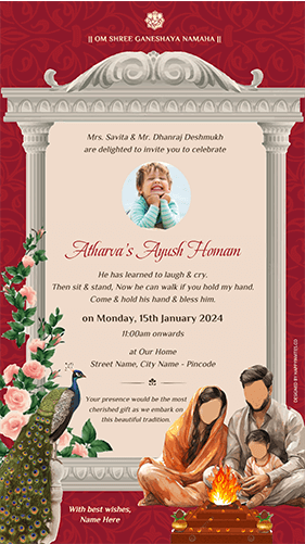 First Birthday Ayush Homam Invitation