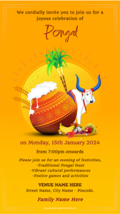 Pongal Celebration Invitation Card