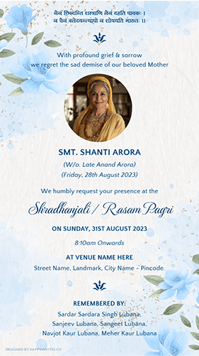Rasam Pagri Invitation Card