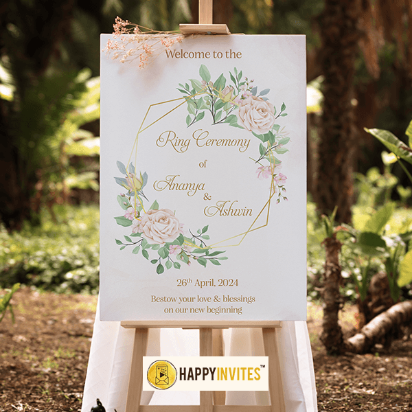 Floral Wedding Signage Board Design