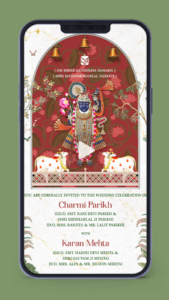 HW38 Traditional Indian Wedding Invitation Video Card for whatsapp
