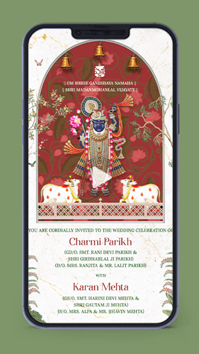 HW38 Traditional Indian Wedding Invitation Video Card for whatsapp