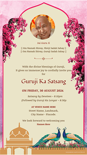 Unique Guruji Satsang Invitation Card