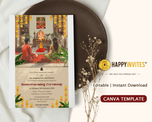 Griha Pravesh Invitation Card Online Editing