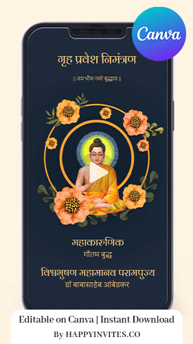 Buddhist Griha Pravesh Invitation Card in Marathi