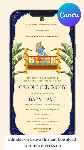 Indian Cradle Ceremony Invitation