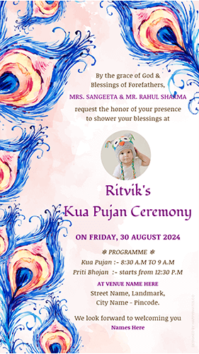 Invitation Card for Kua Pujan