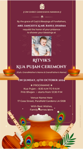 Kua Pujan Invitation Card Whatsapp