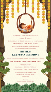 Kua Pujan Invitation Card in English