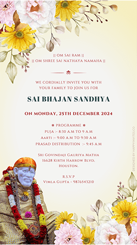 Sai Sandhya Invitation Card Template