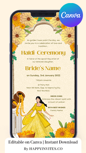 Unique Haldi Invitation Card