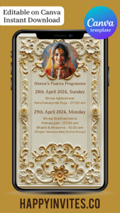 VP01 Varshitap Paarna Invitation Video Card Template Canva